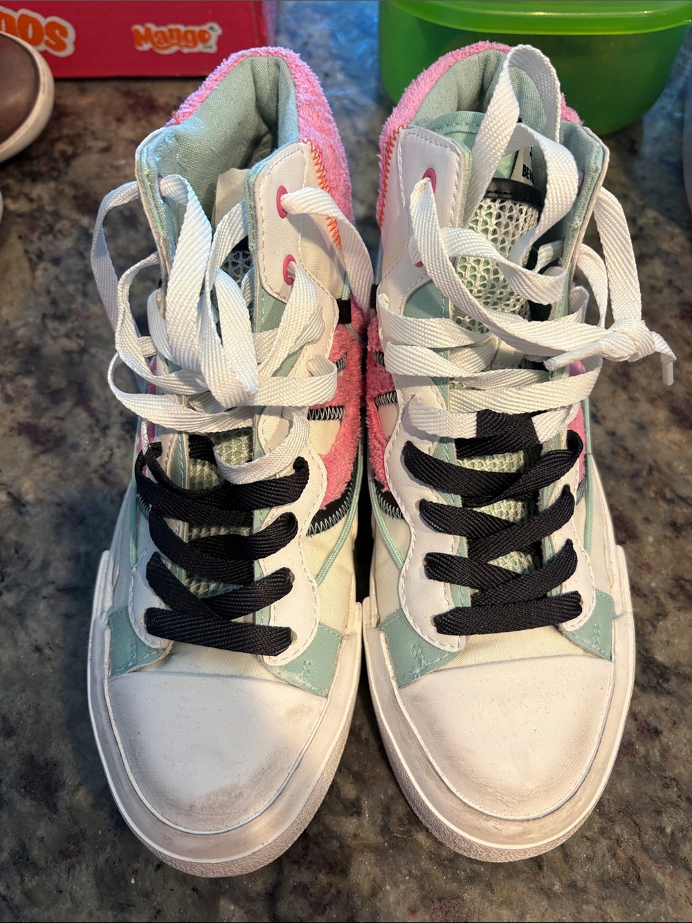 Ash Women’s High-Top Sneakers in Pink, Mint & White